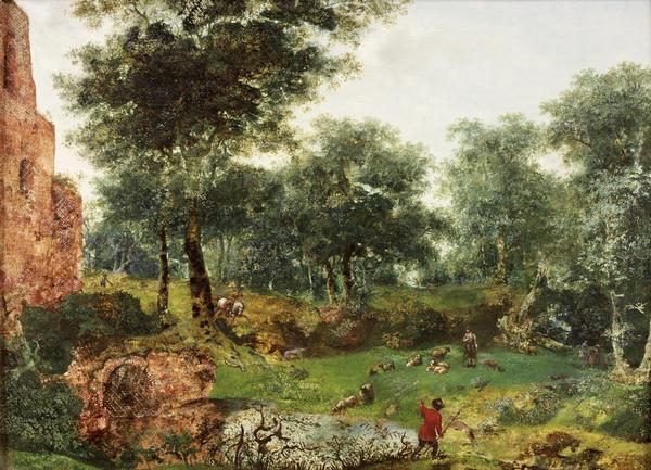 Jan van der Heyden Wooded landscape oil painting picture